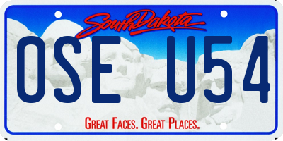 SD license plate 0SEU54