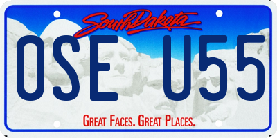 SD license plate 0SEU55
