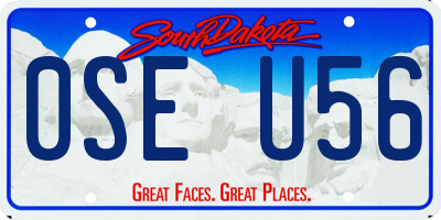SD license plate 0SEU56