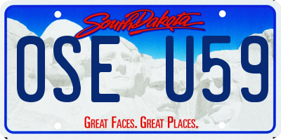 SD license plate 0SEU59