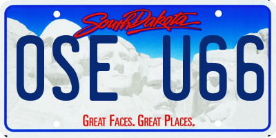 SD license plate 0SEU66