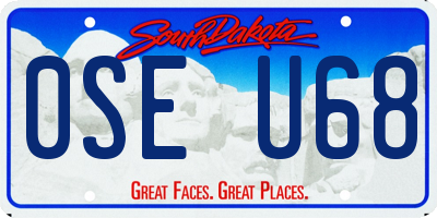SD license plate 0SEU68