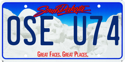 SD license plate 0SEU74