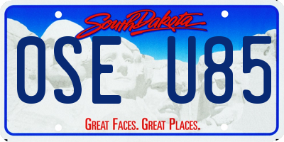 SD license plate 0SEU85