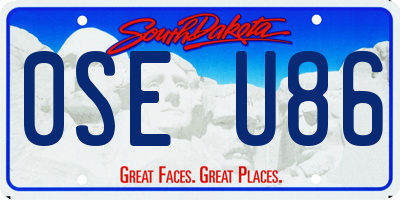 SD license plate 0SEU86