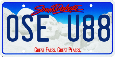 SD license plate 0SEU88