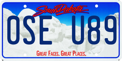 SD license plate 0SEU89