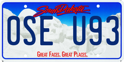 SD license plate 0SEU93