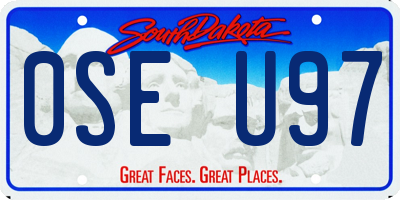 SD license plate 0SEU97