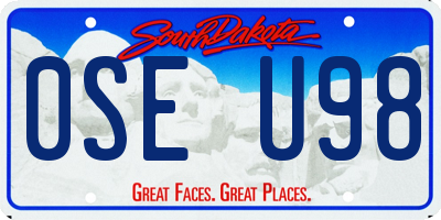 SD license plate 0SEU98