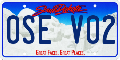 SD license plate 0SEV02