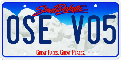 SD license plate 0SEV05