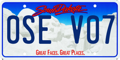 SD license plate 0SEV07