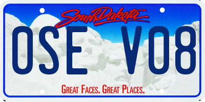 SD license plate 0SEV08