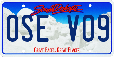 SD license plate 0SEV09