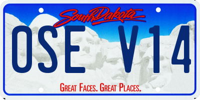 SD license plate 0SEV14