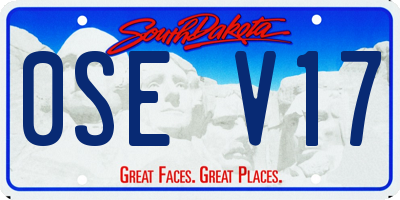 SD license plate 0SEV17