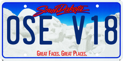 SD license plate 0SEV18
