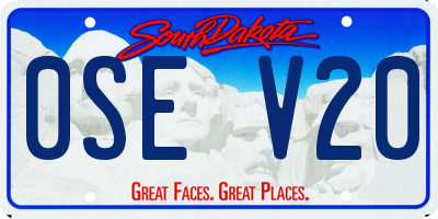 SD license plate 0SEV20