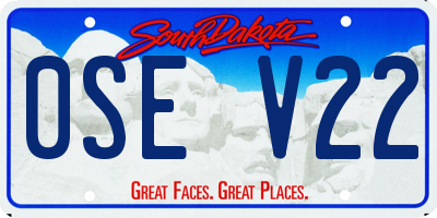 SD license plate 0SEV22