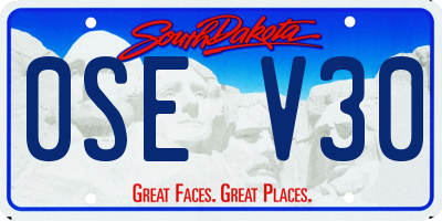 SD license plate 0SEV30