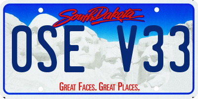 SD license plate 0SEV33