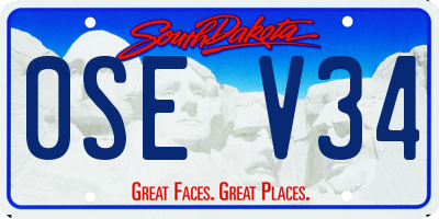 SD license plate 0SEV34