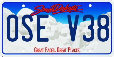 SD license plate 0SEV38