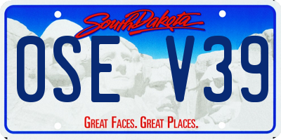 SD license plate 0SEV39