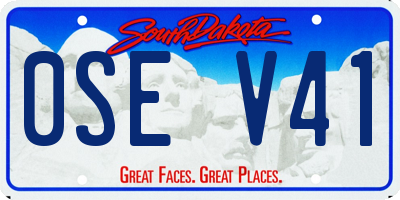 SD license plate 0SEV41