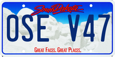 SD license plate 0SEV47