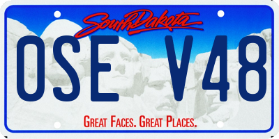 SD license plate 0SEV48