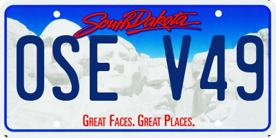 SD license plate 0SEV49