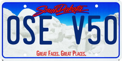 SD license plate 0SEV50