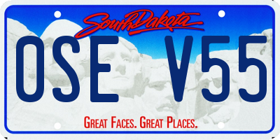SD license plate 0SEV55