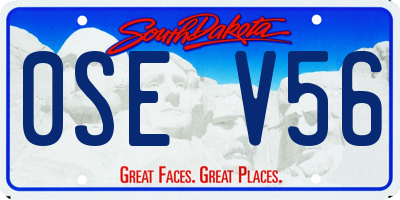 SD license plate 0SEV56