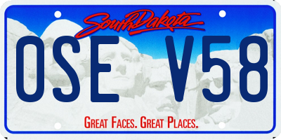 SD license plate 0SEV58