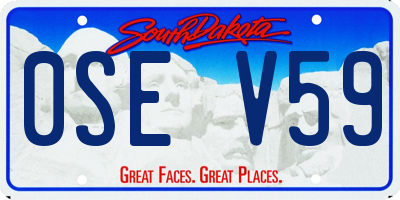 SD license plate 0SEV59