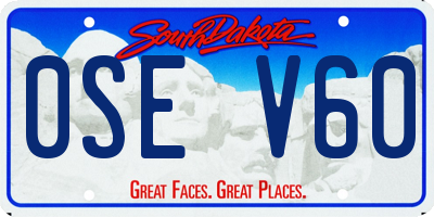 SD license plate 0SEV60