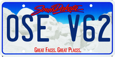 SD license plate 0SEV62