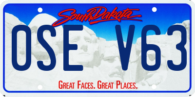 SD license plate 0SEV63