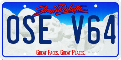 SD license plate 0SEV64