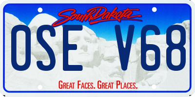 SD license plate 0SEV68