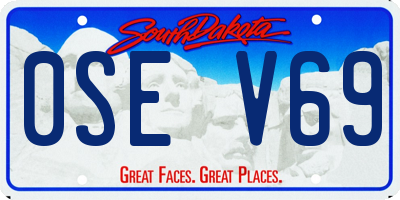 SD license plate 0SEV69