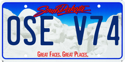 SD license plate 0SEV74