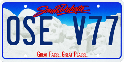 SD license plate 0SEV77