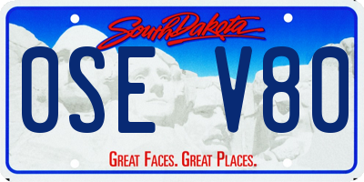 SD license plate 0SEV80
