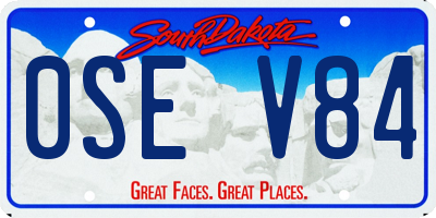 SD license plate 0SEV84