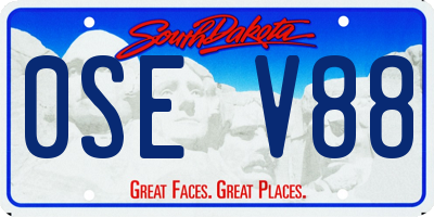 SD license plate 0SEV88