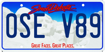 SD license plate 0SEV89